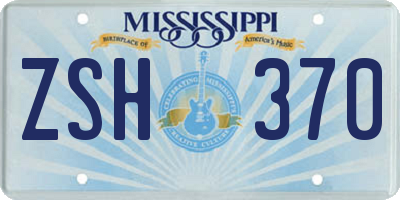 MS license plate ZSH370