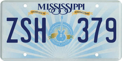 MS license plate ZSH379