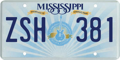 MS license plate ZSH381