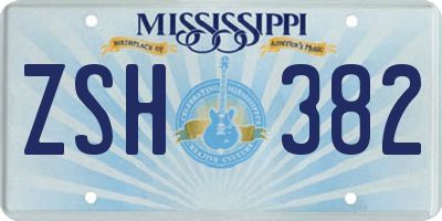 MS license plate ZSH382