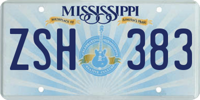 MS license plate ZSH383