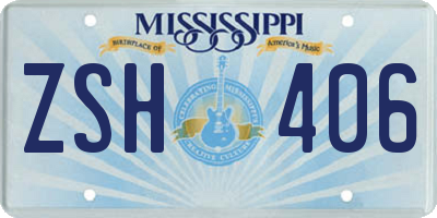 MS license plate ZSH406