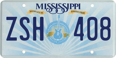 MS license plate ZSH408
