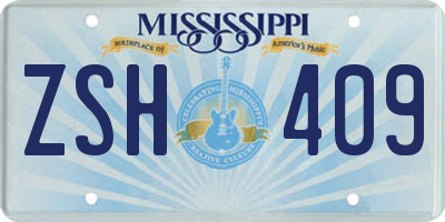 MS license plate ZSH409