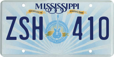 MS license plate ZSH410