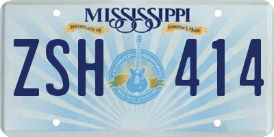 MS license plate ZSH414
