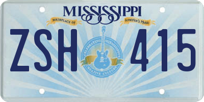 MS license plate ZSH415