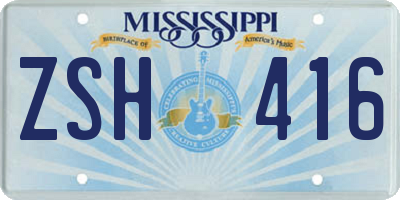 MS license plate ZSH416