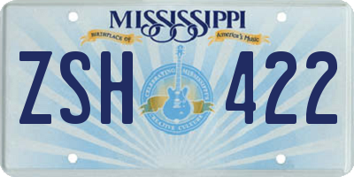 MS license plate ZSH422