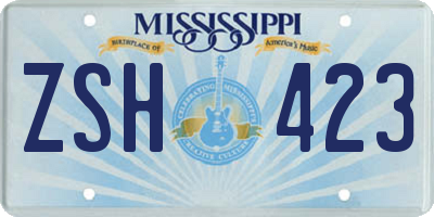 MS license plate ZSH423