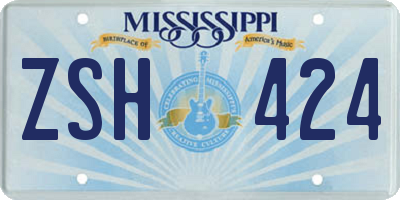 MS license plate ZSH424