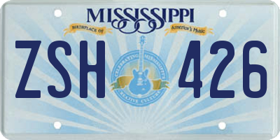 MS license plate ZSH426