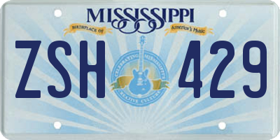 MS license plate ZSH429