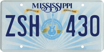 MS license plate ZSH430