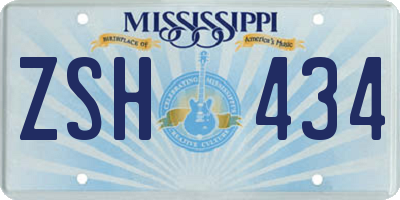 MS license plate ZSH434