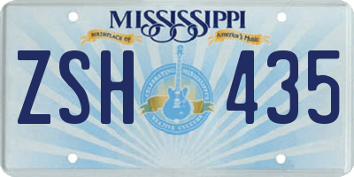 MS license plate ZSH435