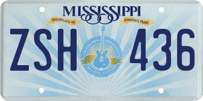 MS license plate ZSH436