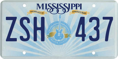 MS license plate ZSH437