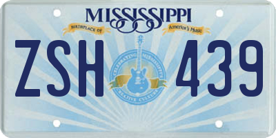 MS license plate ZSH439