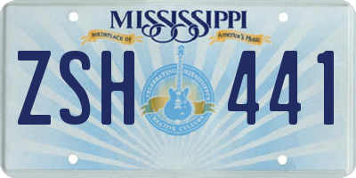 MS license plate ZSH441