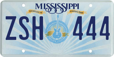 MS license plate ZSH444