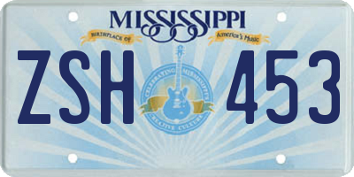MS license plate ZSH453