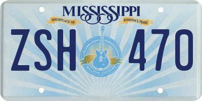 MS license plate ZSH470