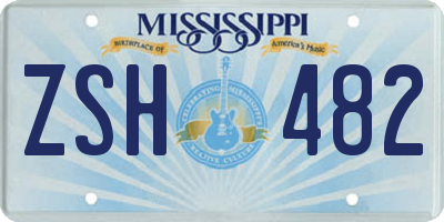 MS license plate ZSH482