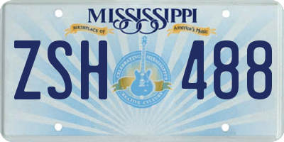 MS license plate ZSH488