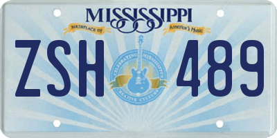 MS license plate ZSH489