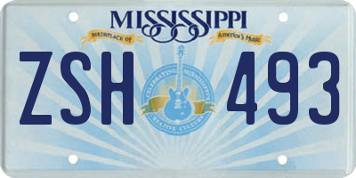 MS license plate ZSH493