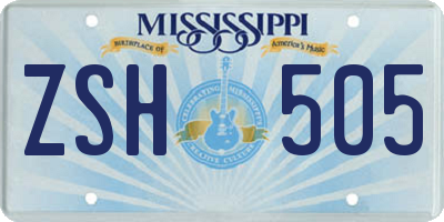 MS license plate ZSH505