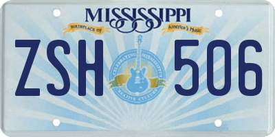 MS license plate ZSH506