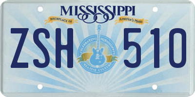 MS license plate ZSH510