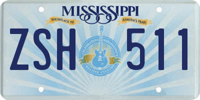 MS license plate ZSH511