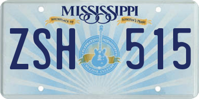 MS license plate ZSH515