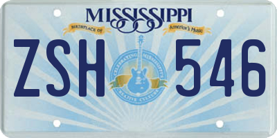 MS license plate ZSH546