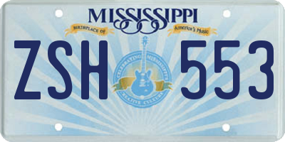 MS license plate ZSH553