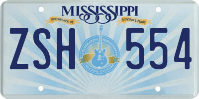 MS license plate ZSH554