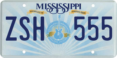 MS license plate ZSH555