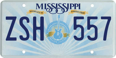 MS license plate ZSH557