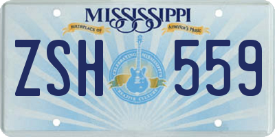 MS license plate ZSH559
