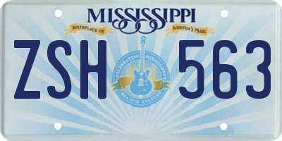 MS license plate ZSH563