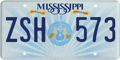 MS license plate ZSH573