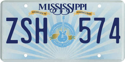 MS license plate ZSH574