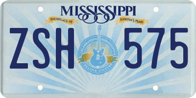 MS license plate ZSH575