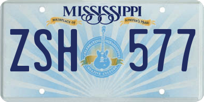 MS license plate ZSH577