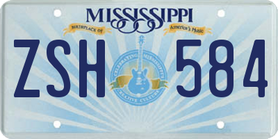 MS license plate ZSH584