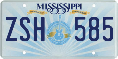 MS license plate ZSH585