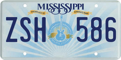 MS license plate ZSH586